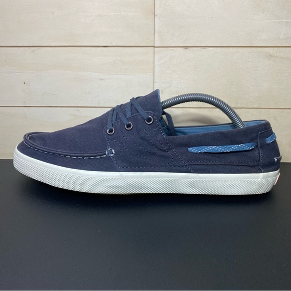 Tretorn Otto Boat Shoes Men's Size 10 Blue Canvas Loafers - Picture 4 of 11